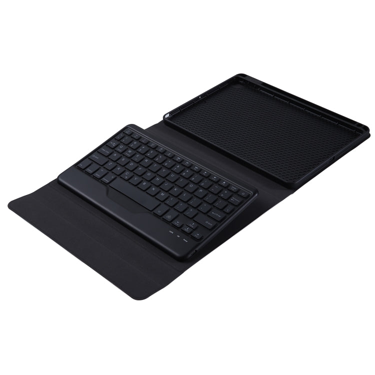 For iPad 10th Gen 10.9 2022 B10S Triangle Holder Three-color Backlight Bluetooth Keyboard Leather Case(Black)