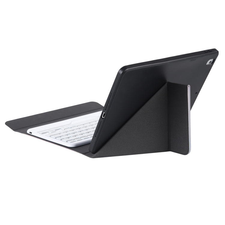 For iPad 10th Gen 10.9 2022 B10S Triangle Holder Three-color Backlight Bluetooth Keyboard Leather Case(Purple)