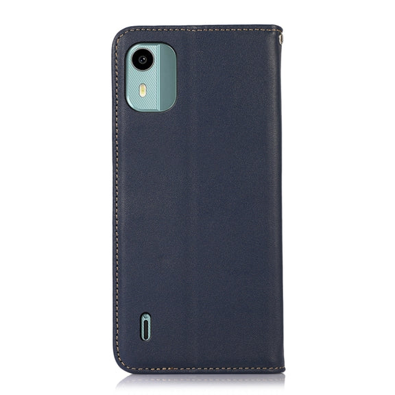 For Nokia C12 4G KHAZNEH Nappa Top Layer Cowhide Leather Phone Case(Blue)