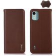 For Nokia C12 4G KHAZNEH Nappa Top Layer Cowhide Leather Phone Case(Brown) - Nokia Cases by PMC TechLife | Online Shopping South Africa | PMC TechLife | Buy Now Pay Later Mobicred