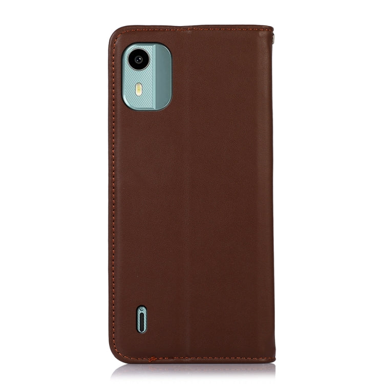 For Nokia C12 4G KHAZNEH Nappa Top Layer Cowhide Leather Phone Case(Brown)