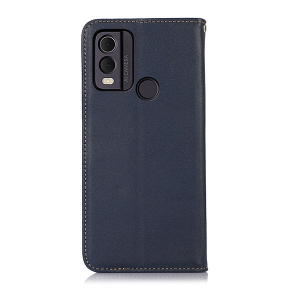 For Nokia C22 4G KHAZNEH Nappa Top Layer Cowhide Leather Phone Case(Blue)