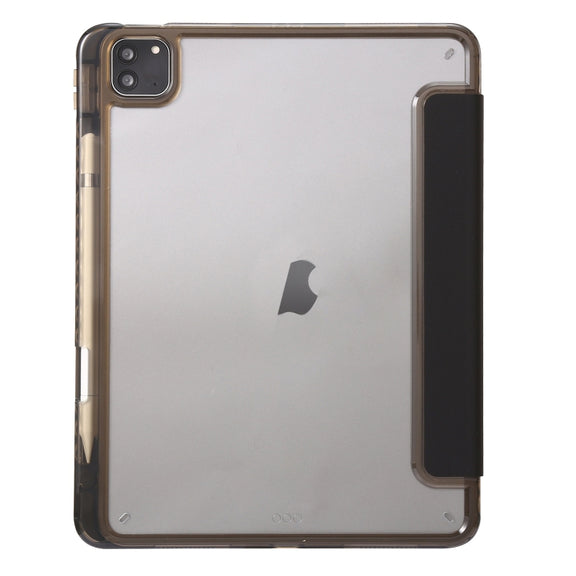 Clear Acrylic Leather Tablet Case For iPad Air 13 2024 / Pro 12.9 2022/ 2021 / 2020 / 2018(Black)