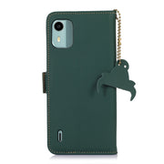 For Nokia C12 4G Genuine Leather Magnetic RFID Leather Phone Case(Green)