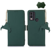 For Nokia C22 4G Genuine Leather Magnetic RFID Leather Phone Case(Green)