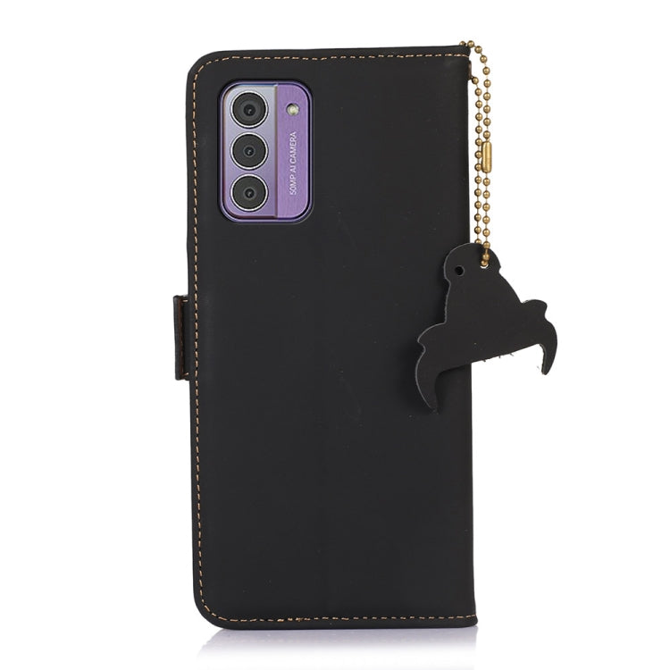 For Nokia G42 Genuine Leather Magnetic RFID Leather Phone Case(Black)