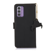 For Nokia G42 Genuine Leather Magnetic RFID Leather Phone Case(Black)