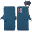 For Nokia G42 Genuine Leather Magnetic RFID Leather Phone Case(Blue) - Nokia Cases by PMC TechLife | Online Shopping South Africa | PMC TechLife | Buy Now Pay Later Mobicred