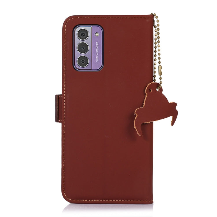 For Nokia G42 Genuine Leather Magnetic RFID Leather Phone Case(Coffee)