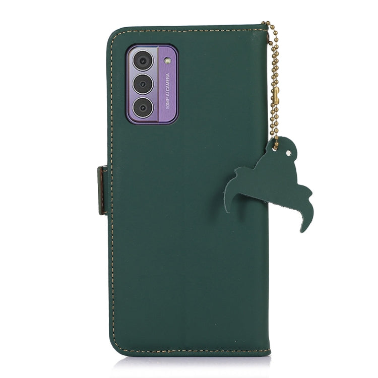 For Nokia G42 Genuine Leather Magnetic RFID Leather Phone Case(Green)