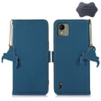 For Nokia C110 Genuine Leather Magnetic RFID Leather Phone Case(Blue) - Nokia Cases by PMC TechLife | Online Shopping South Africa | PMC TechLife | Buy Now Pay Later Mobicred