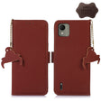 For Nokia C110 Genuine Leather Magnetic RFID Leather Phone Case(Coffee) - Nokia Cases by PMC TechLife | Online Shopping South Africa | PMC TechLife | Buy Now Pay Later Mobicred