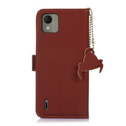 For Nokia C110 Genuine Leather Magnetic RFID Leather Phone Case(Coffee)