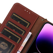 For Nokia C110 Genuine Leather Magnetic RFID Leather Phone Case(Coffee)