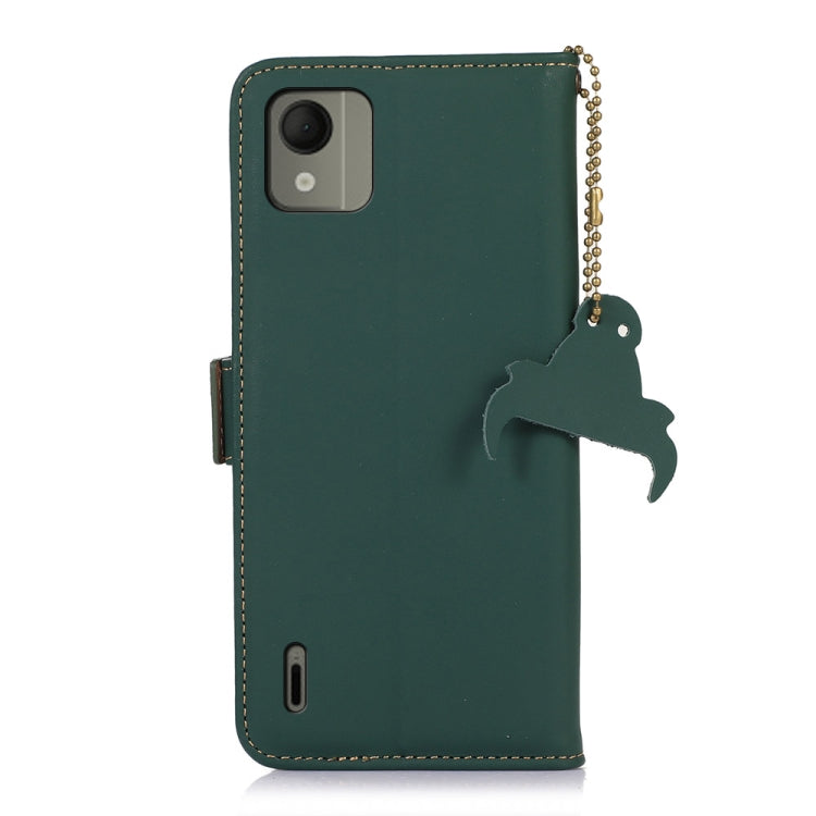 For Nokia C110 Genuine Leather Magnetic RFID Leather Phone Case(Green)