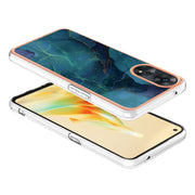 For OPPO Reno 8T 4G Electroplating Marble Dual-side IMD Phone Case(Green 017)