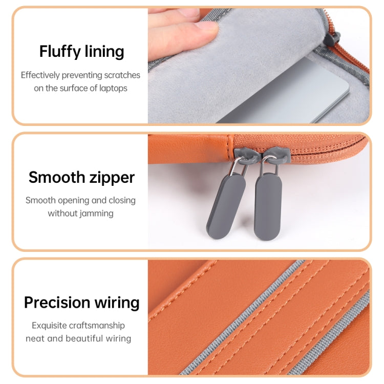 Water-resistant PU Laptop Bag Inner Bag, Size:13 / 14 inch(Grey)