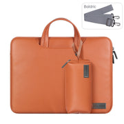 Water-resistant PU Laptop Bag Inner Bag with Power Pack, Size:15 inch(Brown)