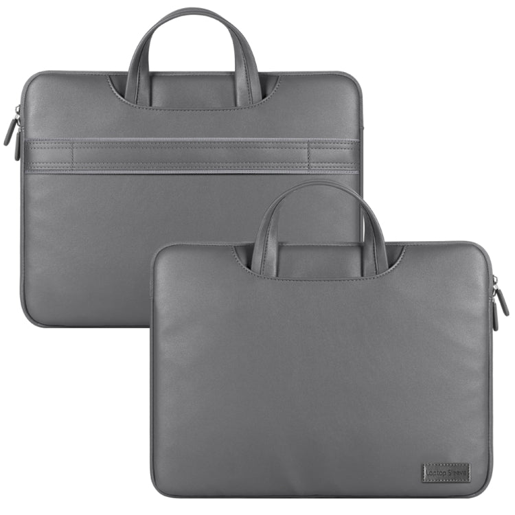 Water-resistant PU Laptop Bag Inner Bag with Power Pack, Size:15 inch(Grey)