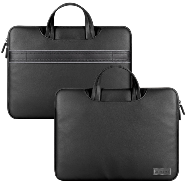 Water-resistant PU Laptop Bag Inner Bag with Power Pack, Size:15 inch(Black)