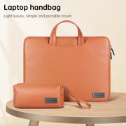 Water-resistant PU Laptop Bag Inner Bag with Power Pack, Size:15 inch(Brown)