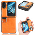 For OPPO Find N2 Flip Vintage Texture Ring Phone Case(Yellow) - Find N2 Flip Cases by PMC TechLife | Online Shopping South Africa | PMC TechLife