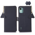 For Nokia C12 4G Side-Magnetic TJ Genuine Leather RFID Phone Case(Blue) - Honor Cases by PMC TechLife | Online Shopping South Africa | PMC TechLife | Buy Now Pay Later Mobicred