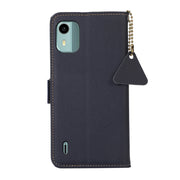 For Nokia C12 4G Side-Magnetic TJ Genuine Leather RFID Phone Case(Blue)