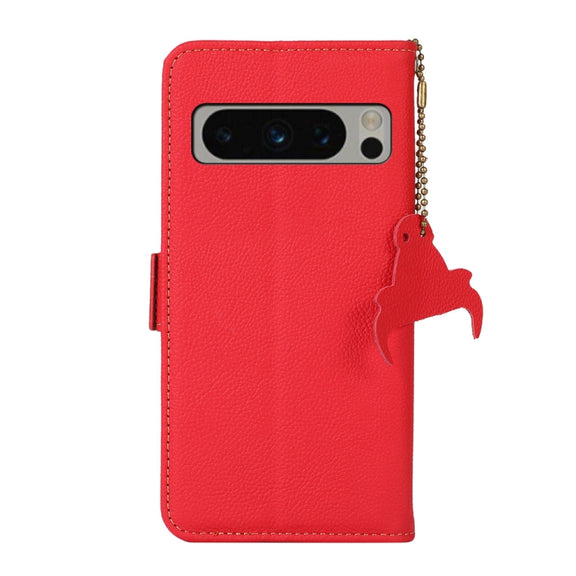 For Google Pixel 8 Pro Side-Magnetic TJ Genuine Leather RFID Phone Case(Red)