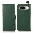 For Google Pixel 8 KHAZNEH Side-Magnetic Litchi Genuine Leather RFID Phone Case(Green) - Google Cases by PMC TechLife | Online Shopping South Africa | PMC TechLife | Buy Now Pay Later Mobicred