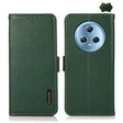 For Honor Magic5 KHAZNEH Side-Magnetic Litchi Genuine Leather RFID Phone Case(Green) - Honor Cases by PMC TechLife | Online Shopping South Africa | PMC TechLife | Buy Now Pay Later Mobicred