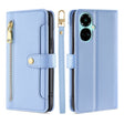 For Tecno Camon 19 / 19 Pro Sheep Texture Cross-body Zipper Wallet Leather Phone Case(Blue) - Tecno Cases by PMC TechLife | Online Shopping South Africa | PMC TechLife | Buy Now Pay Later Mobicred