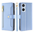 For Tecno Pop 6 Pro Sheep Texture Cross-body Zipper Wallet Leather Phone Case(Blue) - Tecno Cases by PMC TechLife | Online Shopping South Africa | PMC TechLife | Buy Now Pay Later Mobicred