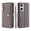 For Tecno Pop 6 Pro Sheep Texture Cross-body Zipper Wallet Leather Phone Case(Grey) - Tecno Cases by PMC TechLife | Online Shopping South Africa | PMC TechLife | Buy Now Pay Later Mobicred