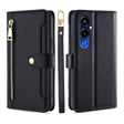 For Tecno Pova 4 Pro Sheep Texture Cross-body Zipper Wallet Leather Phone Case(Black) - Tecno Cases by PMC TechLife | Online Shopping South Africa | PMC TechLife | Buy Now Pay Later Mobicred