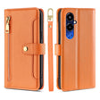 For Tecno Pova 4 Pro Sheep Texture Cross-body Zipper Wallet Leather Phone Case(Orange) - Tecno Cases by PMC TechLife | Online Shopping South Africa | PMC TechLife | Buy Now Pay Later Mobicred