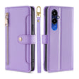 For Tecno Pova 4 Pro Sheep Texture Cross-body Zipper Wallet Leather Phone Case(Purple) - Tecno Cases by PMC TechLife | Online Shopping South Africa | PMC TechLife | Buy Now Pay Later Mobicred