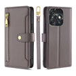For Tecno Spark 10C Sheep Texture Cross-body Zipper Wallet Leather Phone Case(Grey) - free shipping - PMC TechLife - Order now!