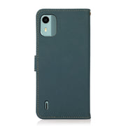For Nokia C12 4G KHAZNEH Custer Genuine Leather RFID Phone Case(Green)