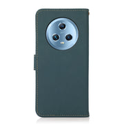 For Honor Magic5 KHAZNEH Custer Genuine Leather RFID Phone Case(Green)