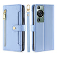 For Huawei P60 / P60 Pro Sheep Texture Cross-body Zipper Wallet Leather Phone Case(Blue) - free shipping - PMC TechLife - Order now!
