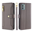 For Nokia G22 Sheep Texture Cross-body Zipper Wallet Leather Phone Case(Grey) - Nokia Cases by PMC TechLife | Online Shopping South Africa | PMC TechLife | Buy Now Pay Later Mobicred