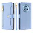 For Honor Magic5 Sheep Texture Cross-body Zipper Wallet Leather Phone Case(Blue) - Honor Cases by PMC TechLife | Online Shopping South Africa | PMC TechLife | Buy Now Pay Later Mobicred