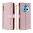 For Honor Magic5 Sheep Texture Cross-body Zipper Wallet Leather Phone Case(Pink) - free shipping - PMC TechLife - Order now!