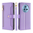 For Honor Magic5 Sheep Texture Cross-body Zipper Wallet Leather Phone Case(Purple) - Honor Cases by PMC TechLife | Online Shopping South Africa | PMC TechLife | Buy Now Pay Later Mobicred