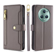 For Honor Magic5 Pro Sheep Texture Cross-body Zipper Wallet Leather Phone Case(Grey) - Honor Cases by PMC TechLife | Online Shopping South Africa | PMC TechLife | Buy Now Pay Later Mobicred