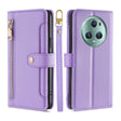 For Honor Magic5 Pro Sheep Texture Cross-body Zipper Wallet Leather Phone Case(Purple) - Honor Cases by PMC TechLife | Online Shopping South Africa | PMC TechLife | Buy Now Pay Later Mobicred