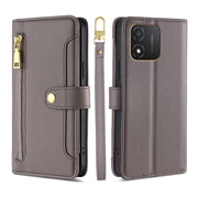 For Honor X5 4G Sheep Texture Cross-body Zipper Wallet Leather Phone Case(Grey)