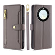 For Honor X40 Sheep Texture Cross-body Zipper Wallet Leather Phone Case(Grey) - Honor Cases by PMC TechLife | Online Shopping South Africa | PMC TechLife | Buy Now Pay Later Mobicred