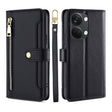 For OnePlus Ace 2V 5G Sheep Texture Cross-body Zipper Wallet Leather Phone Case(Black) - OnePlus Cases by PMC TechLife | Online Shopping South Africa | PMC TechLife | Buy Now Pay Later Mobicred